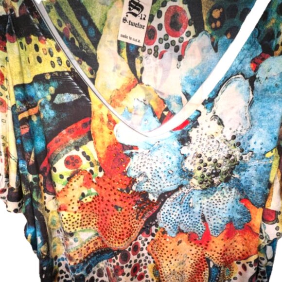 NWOT S-Twelve Cold Shoulder Top Size L - Picture 6 of 6